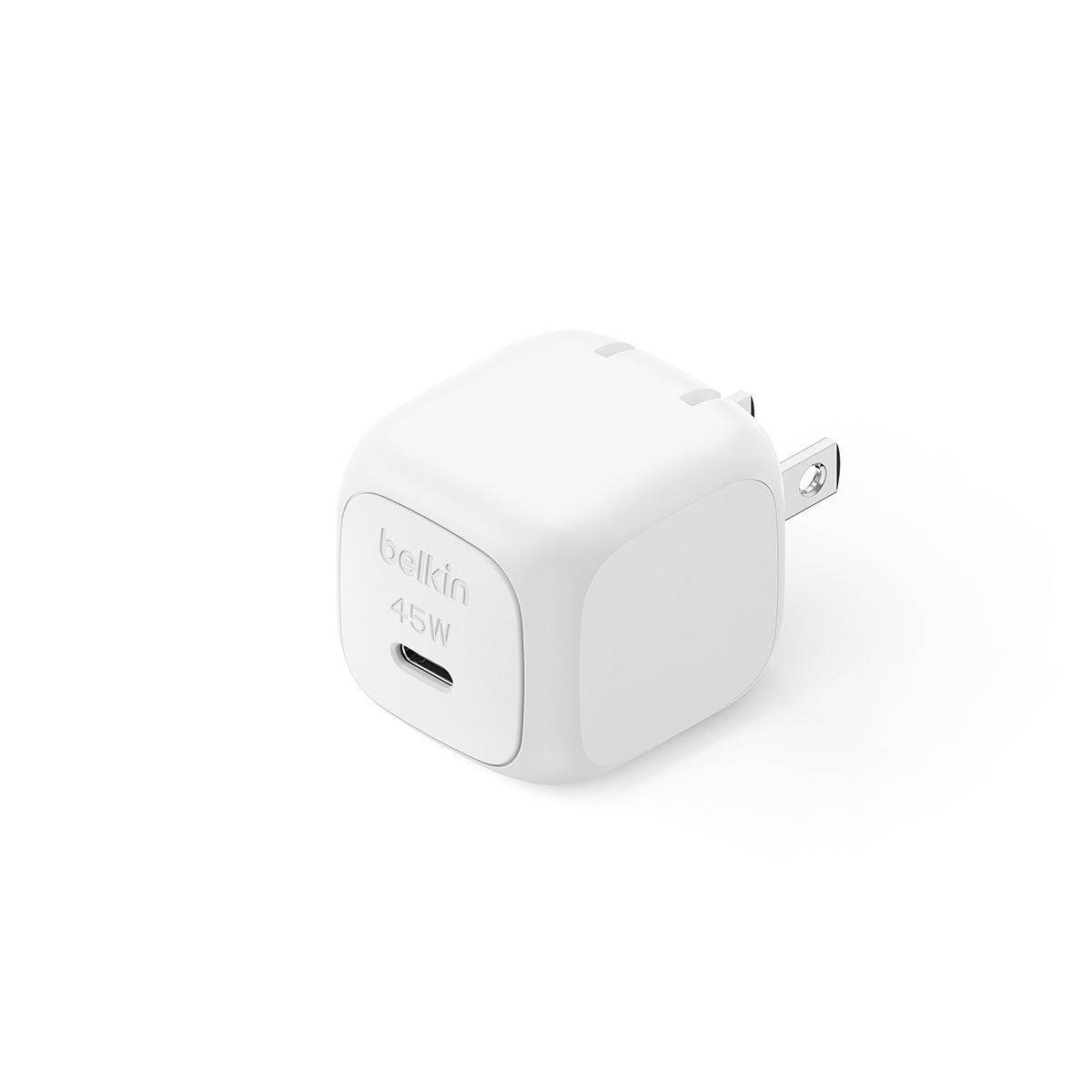 Adapter sạc nhanh 45W, 1 cổng USB-C, PD 3.1 PPS, màu trắng Belkin (tương thích iPhone 17 Series)