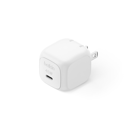 45W Fast Charger, 1-Port USB-C, PD 3.1 PPS, White Belkin (iPhone 17 Series Compatible)